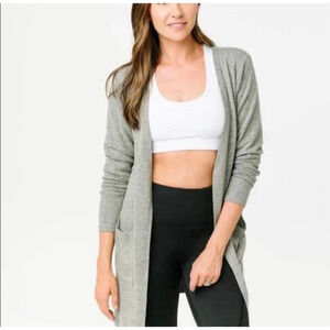 ZYIA Active Lounge Boyfriend Open Front Cardigan Size XXXL Green Long Sleeve NWT